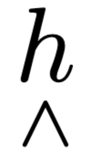 circumflex symbol under a character latex